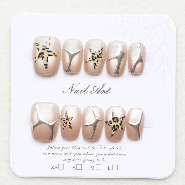 Decorative Press-On Nail Art Set with Star Accents Stornfield