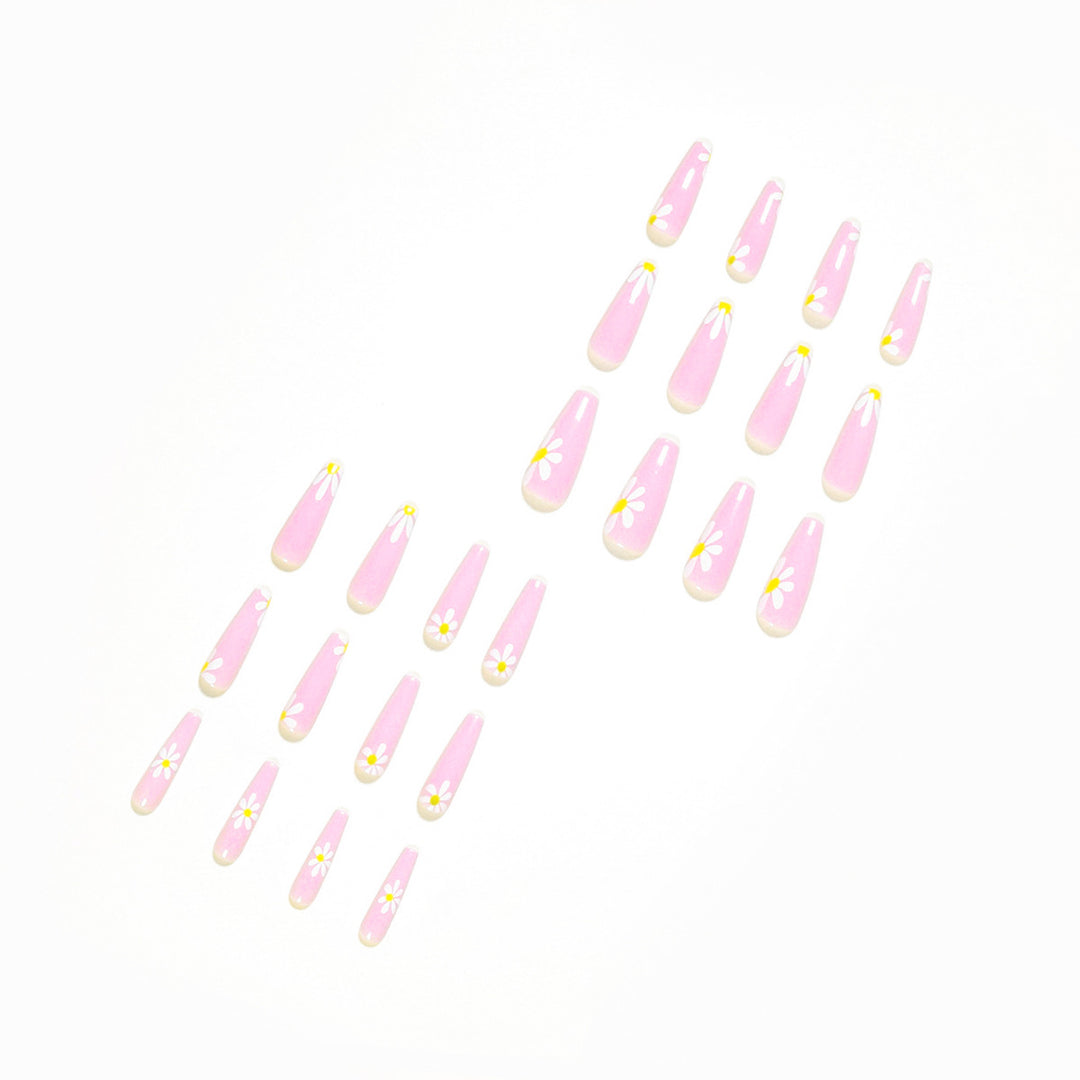 Artistic acrylic nails with flower decoration Stornfield