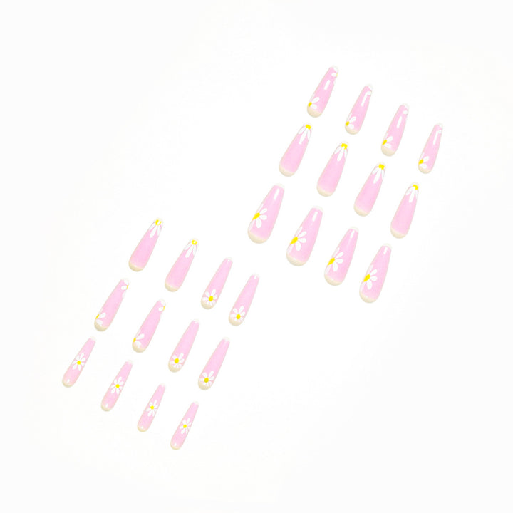 Artistic acrylic nails with flower decoration Stornfield