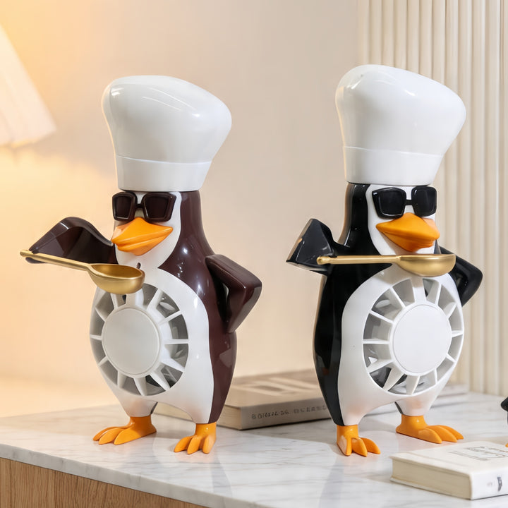 Ladies table fan in modern penguin design Stornfield
