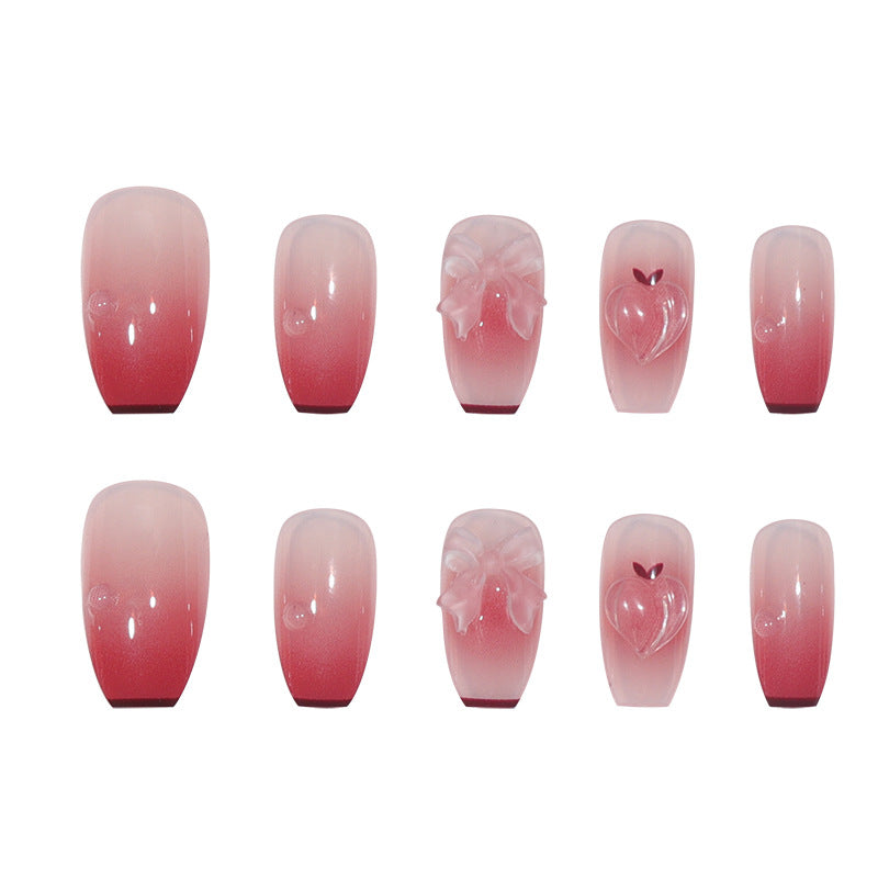 Elegant Long Press-On Nails with Floral Accents Stornfield