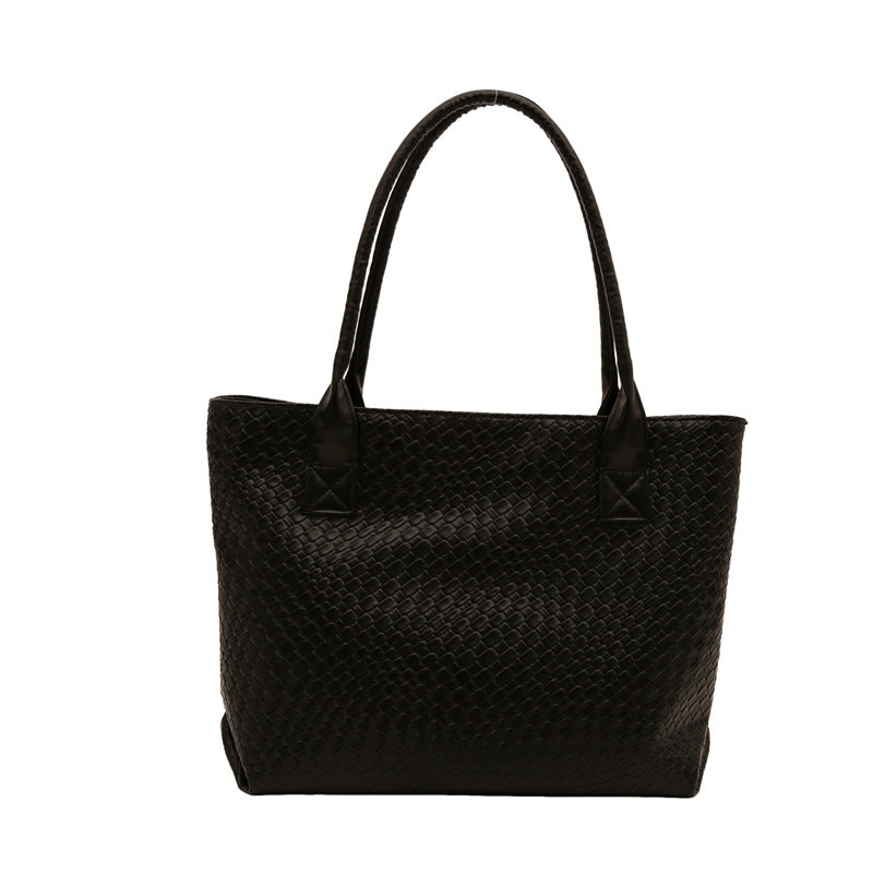 Woven Textured Tote Handbag