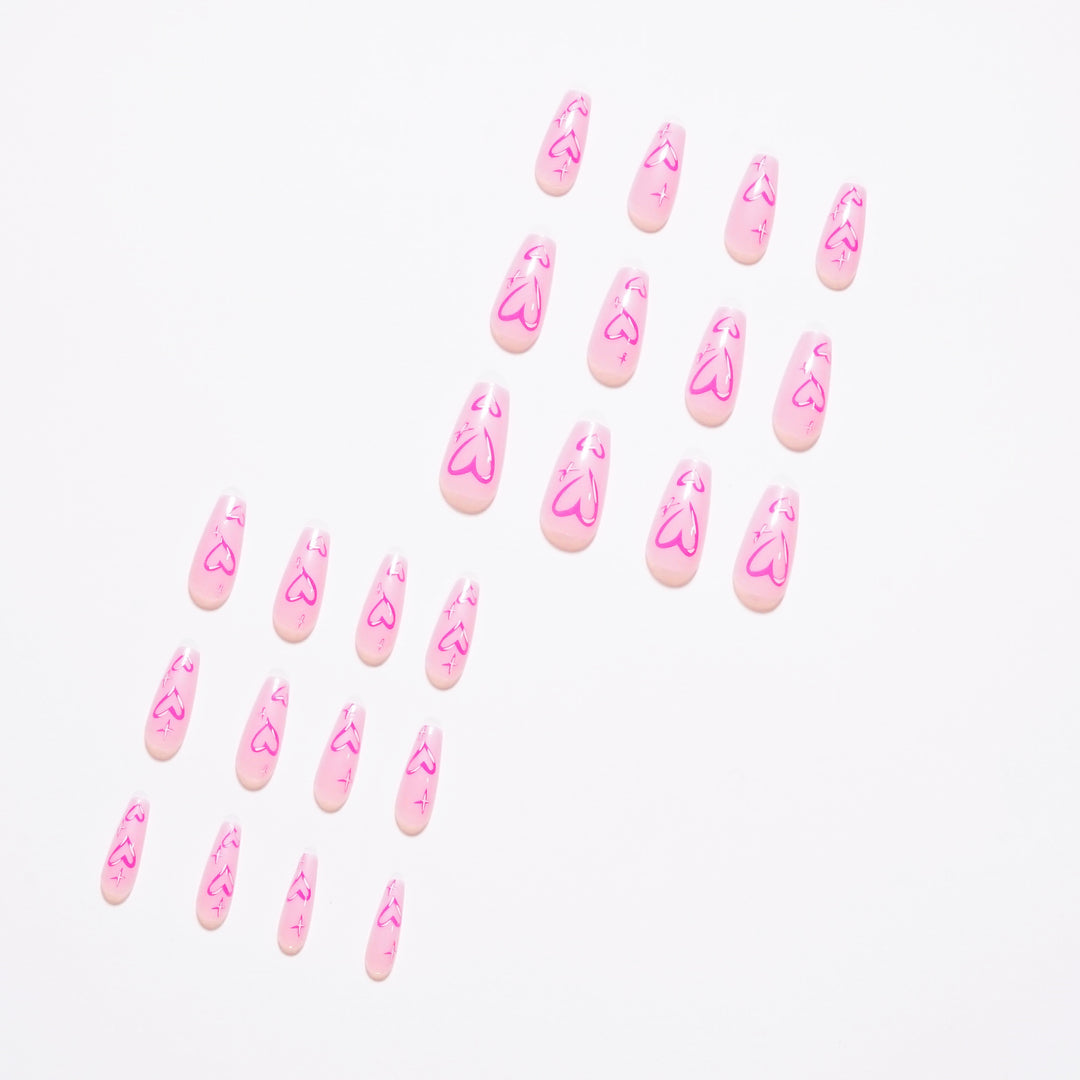 Artistic acrylic nails with heart design Stornfield