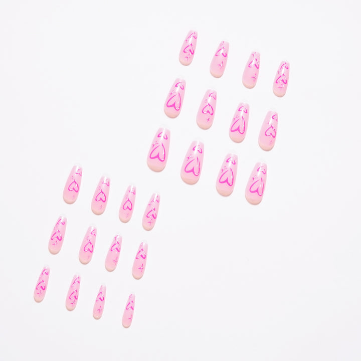 Artistic acrylic nails with heart design Stornfield