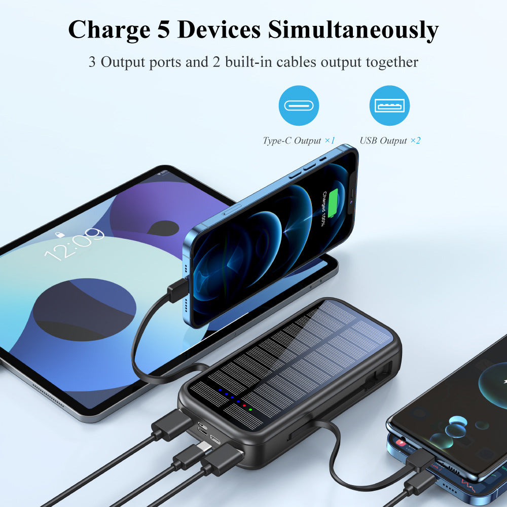 Solar Powerbank with Integrated Fast Charging Function and Usb-C Cable Stornfield