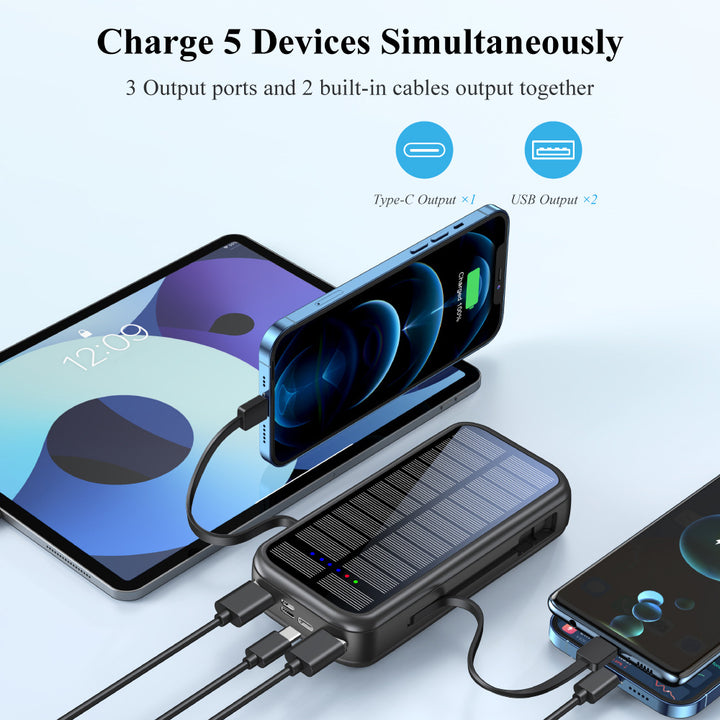 Solar Powerbank with Integrated Fast Charging Function and Usb-C Cable Stornfield