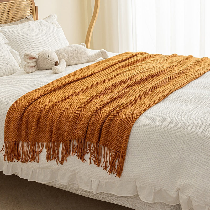 Textured Knit Throw Blanket