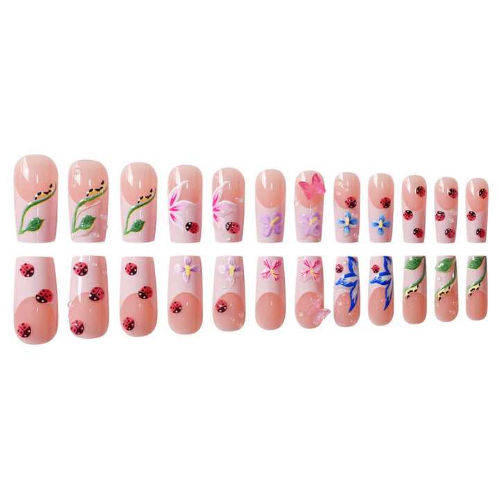 Floral Raised 3D Press-On Nail Set Stornfield