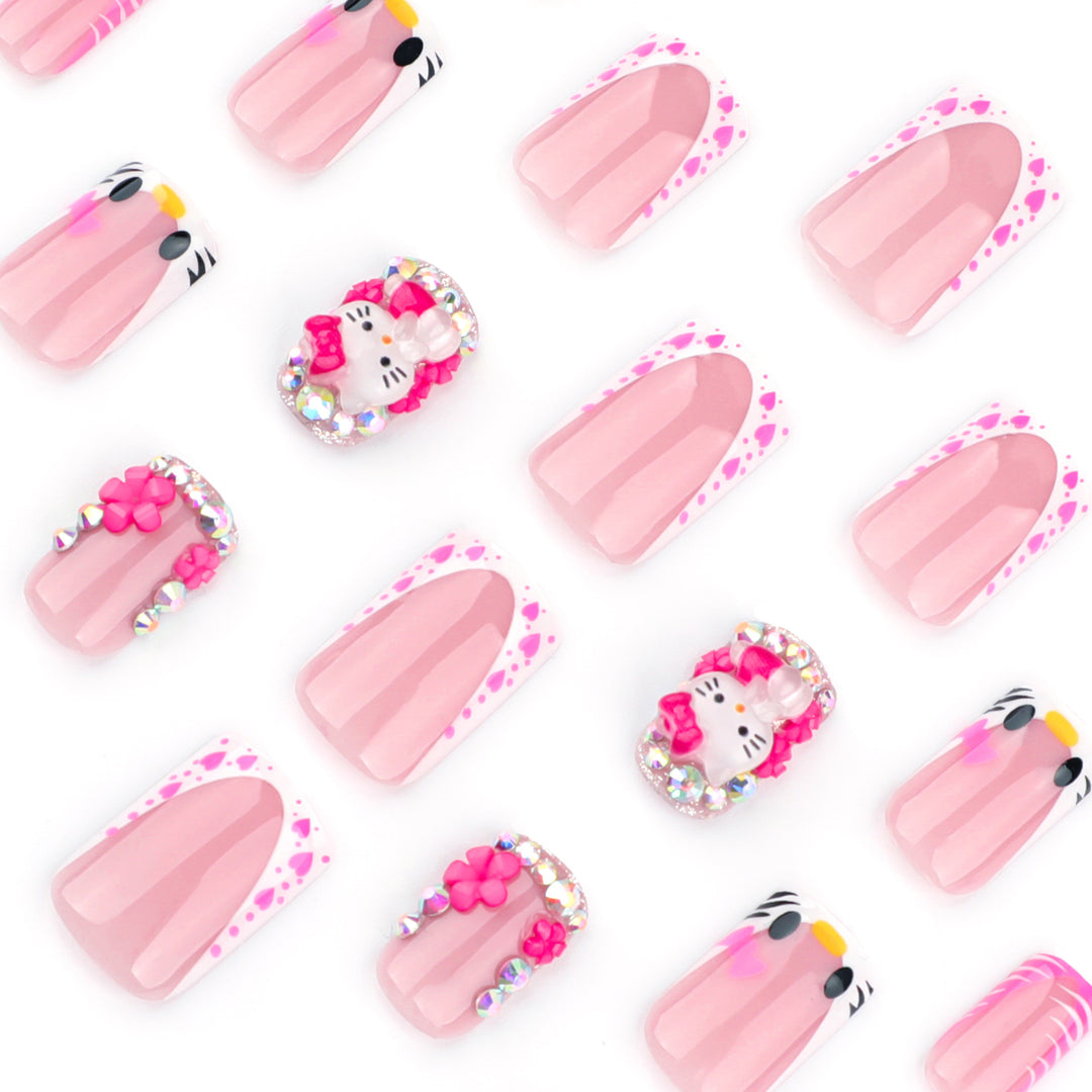 Artistic Nail Art with Animal Motifs and Glitter Accents Stornfield