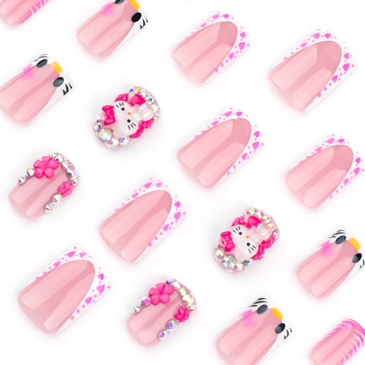 Artistic Nail Art with Animal Motifs and Glitter Accents Stornfield