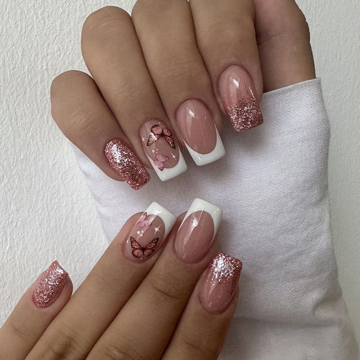 Decorative Butterfly and Glitter Nail Art Stornfield