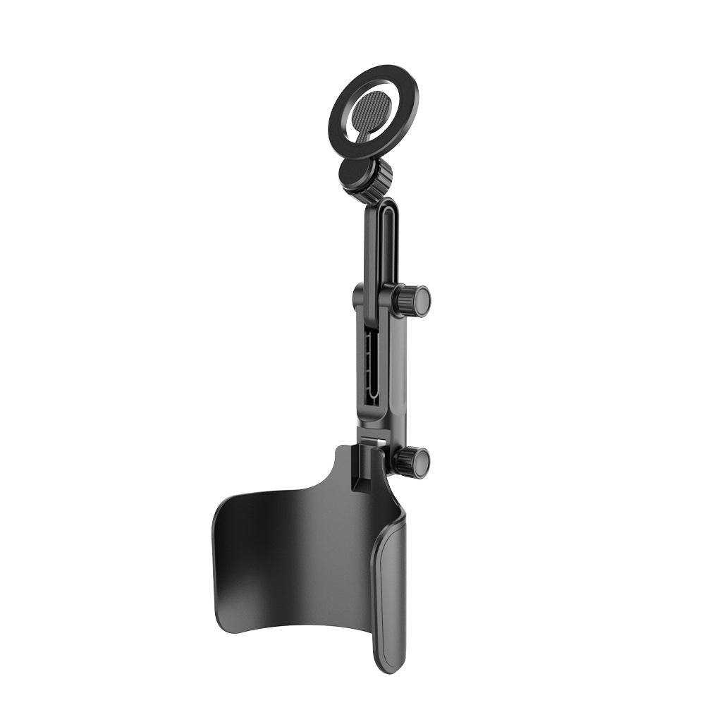 Adjustable car headrest tablet and smartphone holder with telescopic support arm and anti slip cradle Stornfield