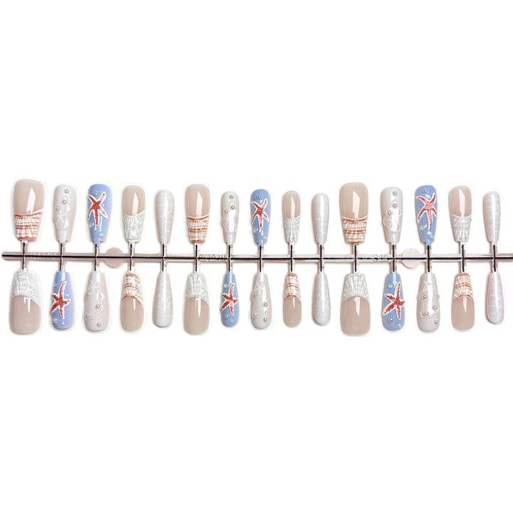 Coastal Themed Press-On Nail Art Set