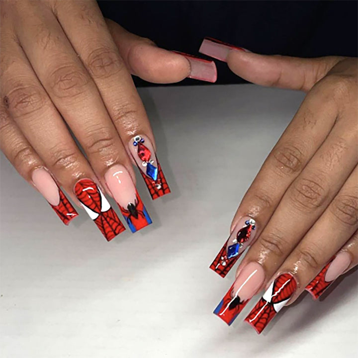 Spider-Man Inspired Press-On Nail Art Stornfield