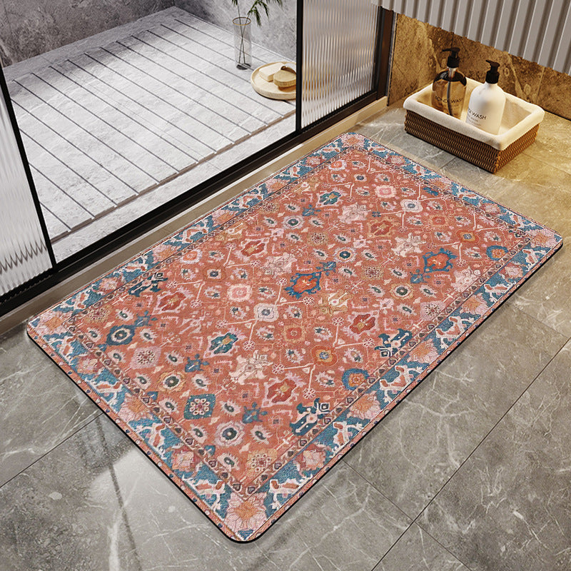 Vintage Floral Design Bath Mat Stornfield