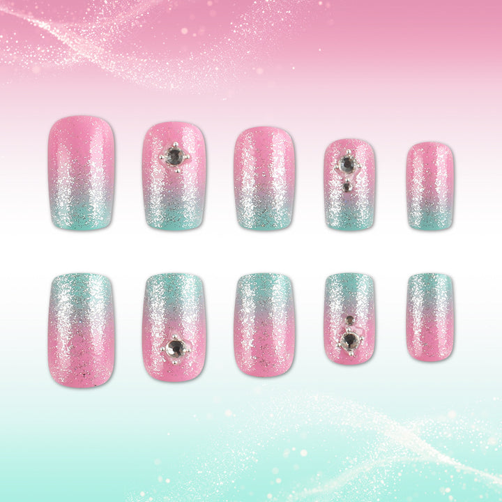 Ombre Glitter Press-On Nail Set Stornfield