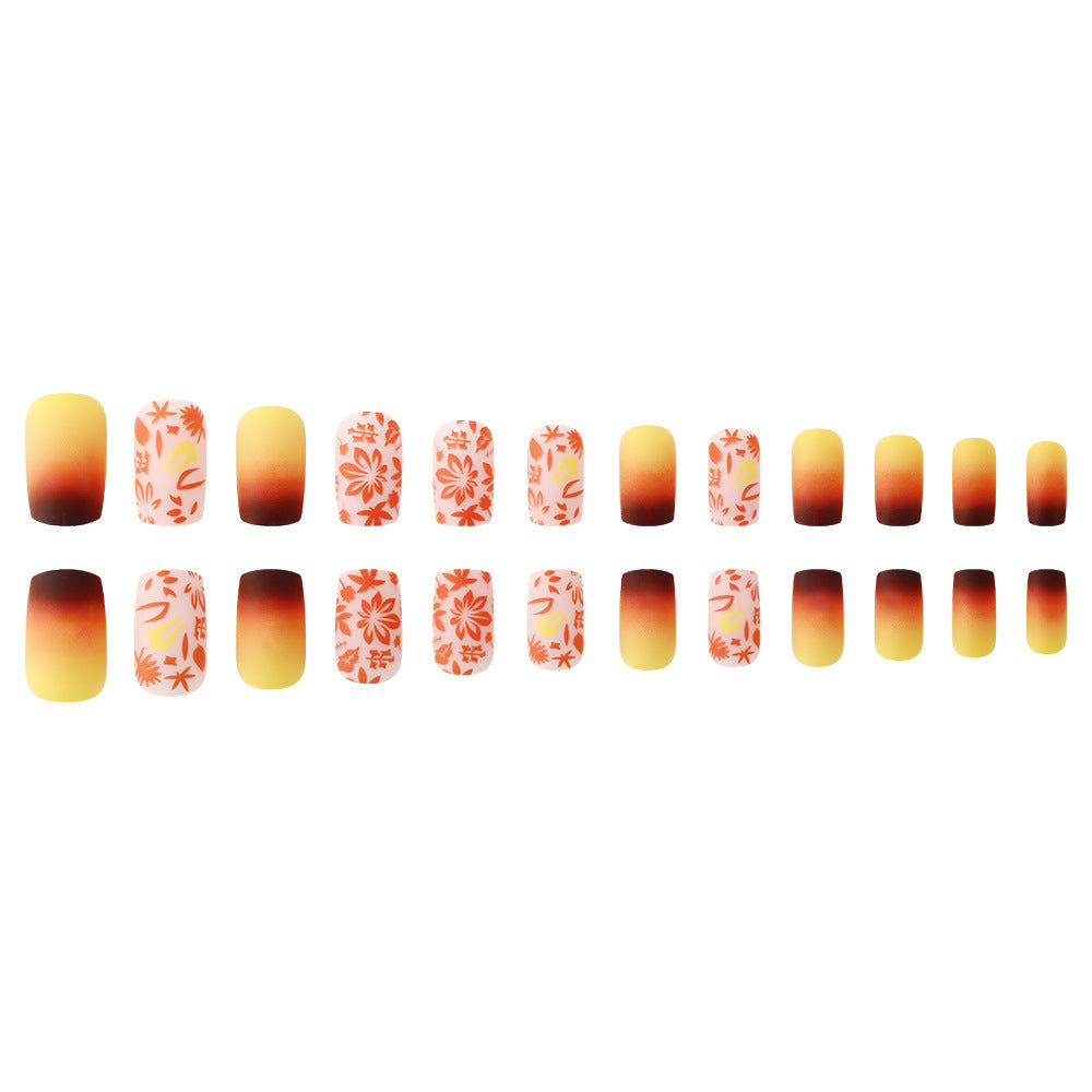 Artistic Gradient Floral Nail Design Stornfield