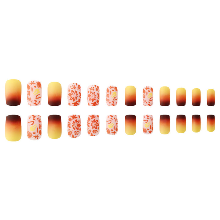 Artistic Gradient Floral Nail Design Stornfield