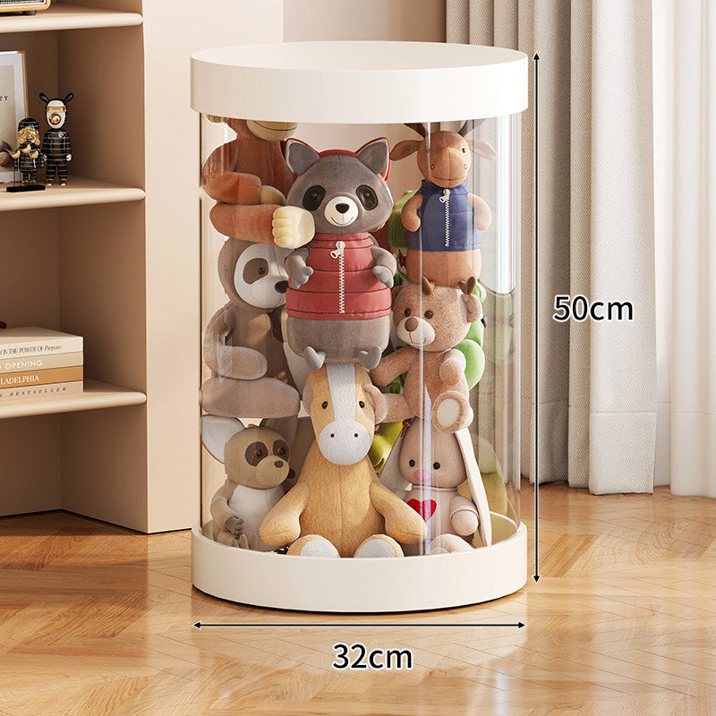Tall Transparent Cylindrical Plush Toy Display & Storage Tower