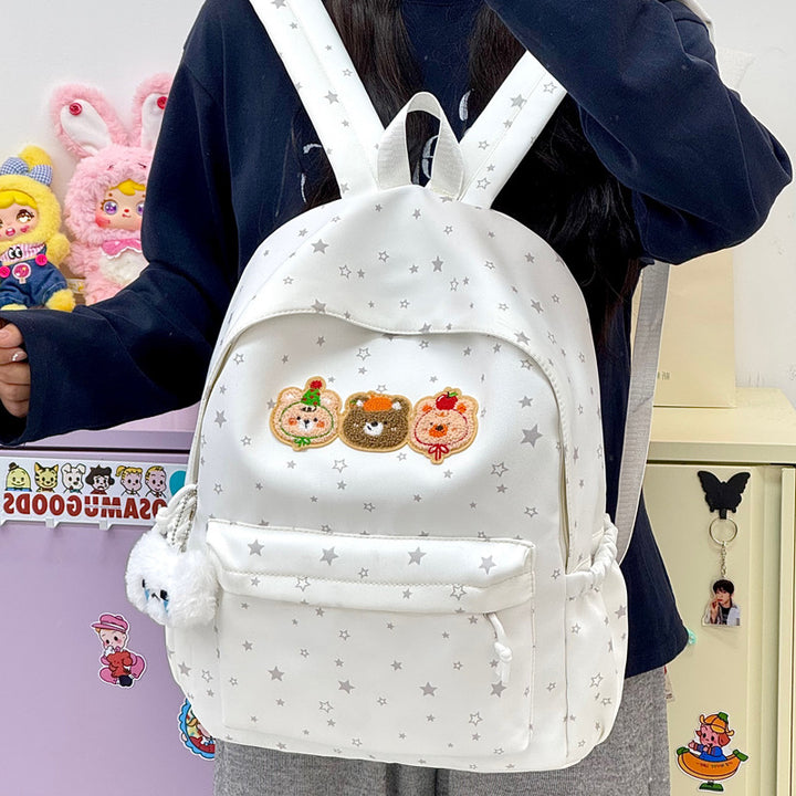 Fun-Themed Embroidered Character Backpack Stornfield