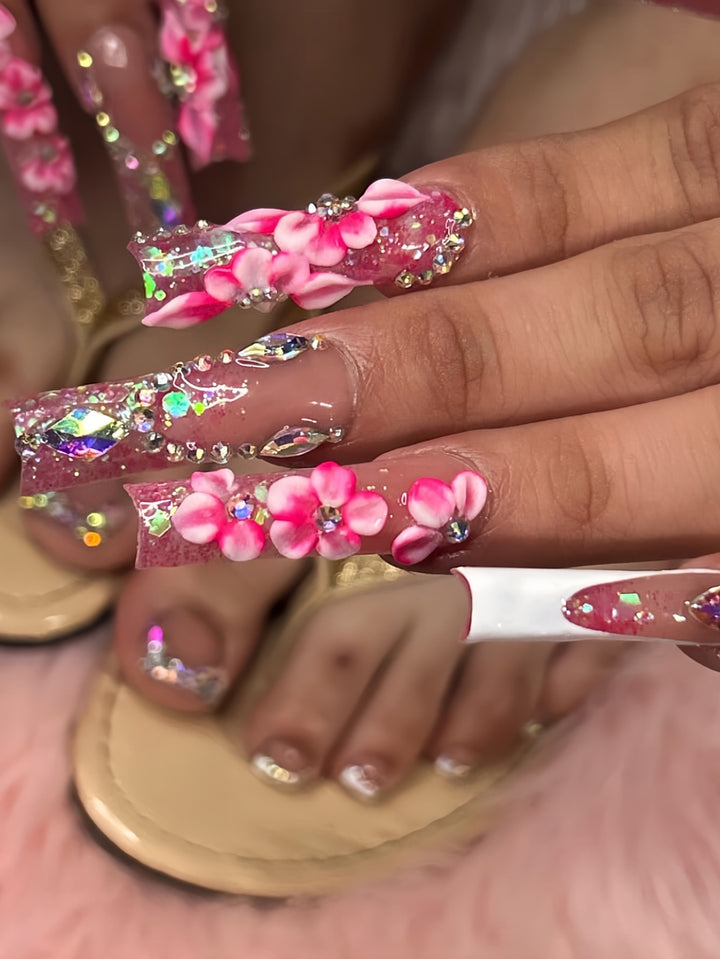 Decorative Long Press-On Nail Extensions Stornfield