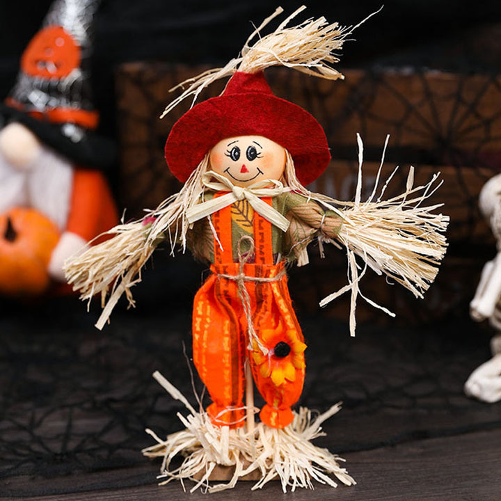 Whimsical Decorative Scarecrow Figurine