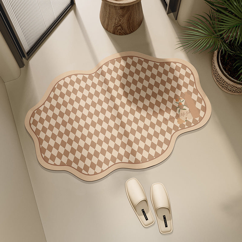 Stylish Checkerboard Bath Mat