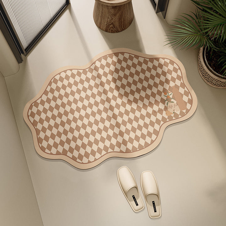 Stylish Checkerboard Bath Mat