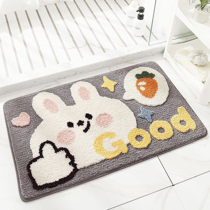 Plush Cartoon Cat Bath Mat