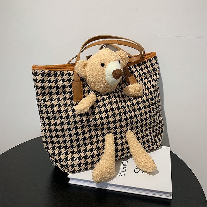 Fun Plush Bear Handle Tote Bag