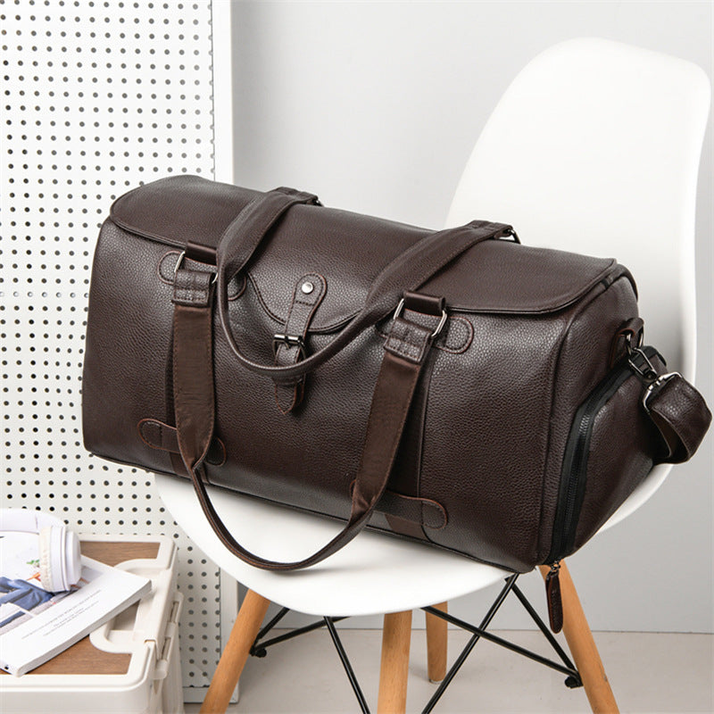 Premium Leather Weekender Duffel Bag Stornfield