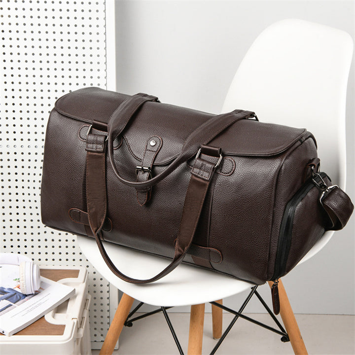 Premium Leather Weekender Duffel Bag Stornfield