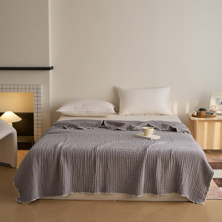Lightweight Quilted Cotton Gauze Bedspread