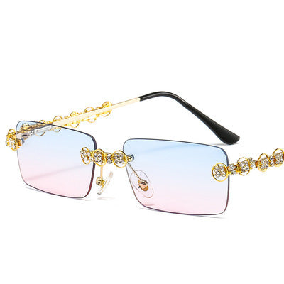 Women's designer sunglasses with sparkling frame and rectangular lenses Stornfield
