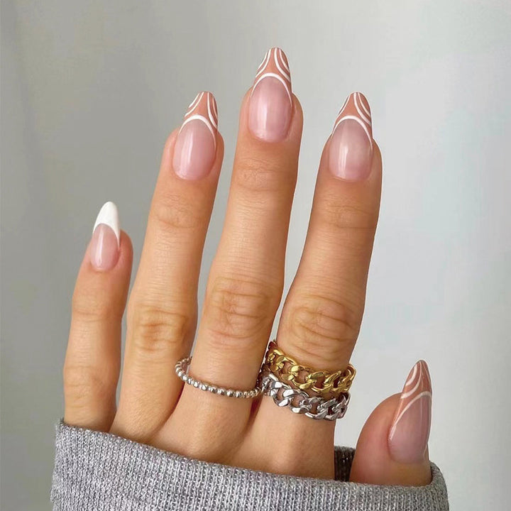 Elegant Nail Extensions with Creative Design Stornfield