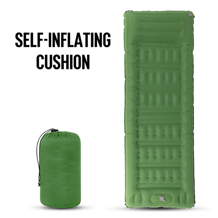Inflatable sleeping mat with comfort and insulation mechanism Stornfield