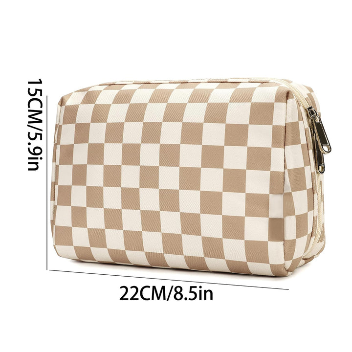 Stylish cosmetic bag with checked pattern Stornfield