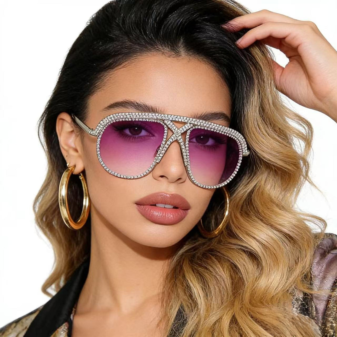 Ladies Glamorous Sunglasses with Rhinestone-Embellished Frame Stornfield
