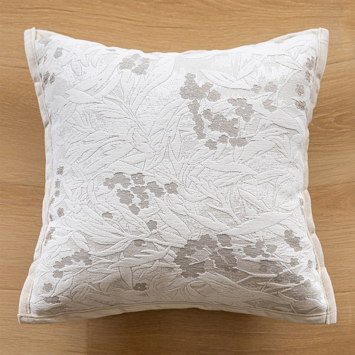 Floral Decorative Pillow with Textured Fabric
