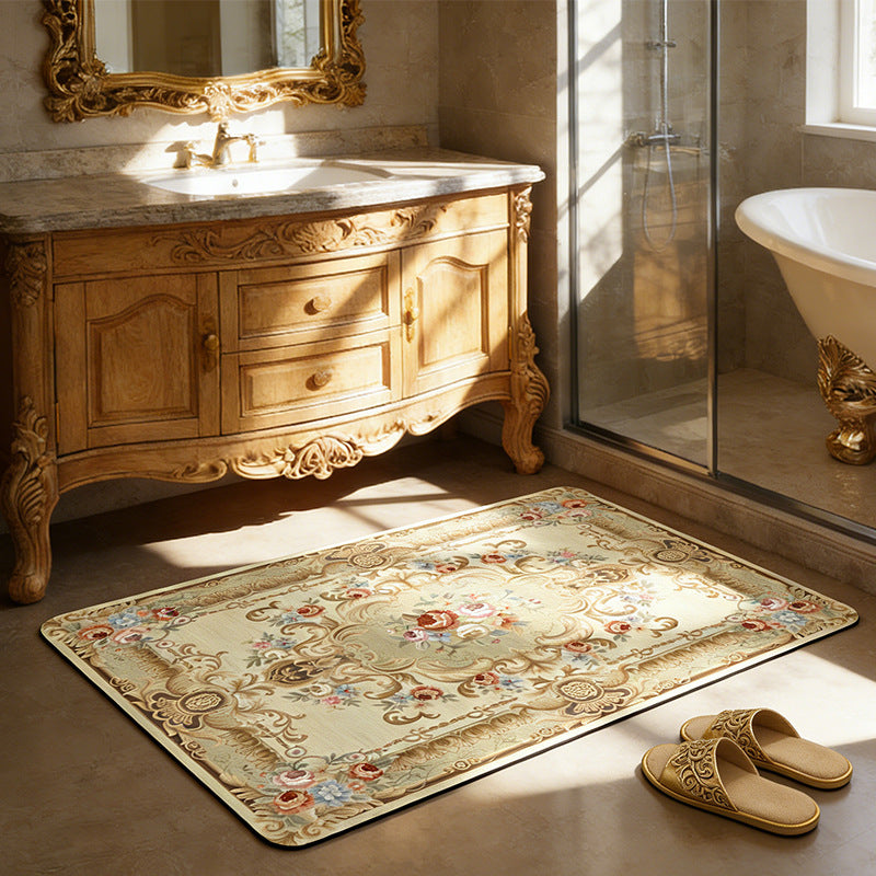 Elegant Vintage Floral Bath Mat Stornfield