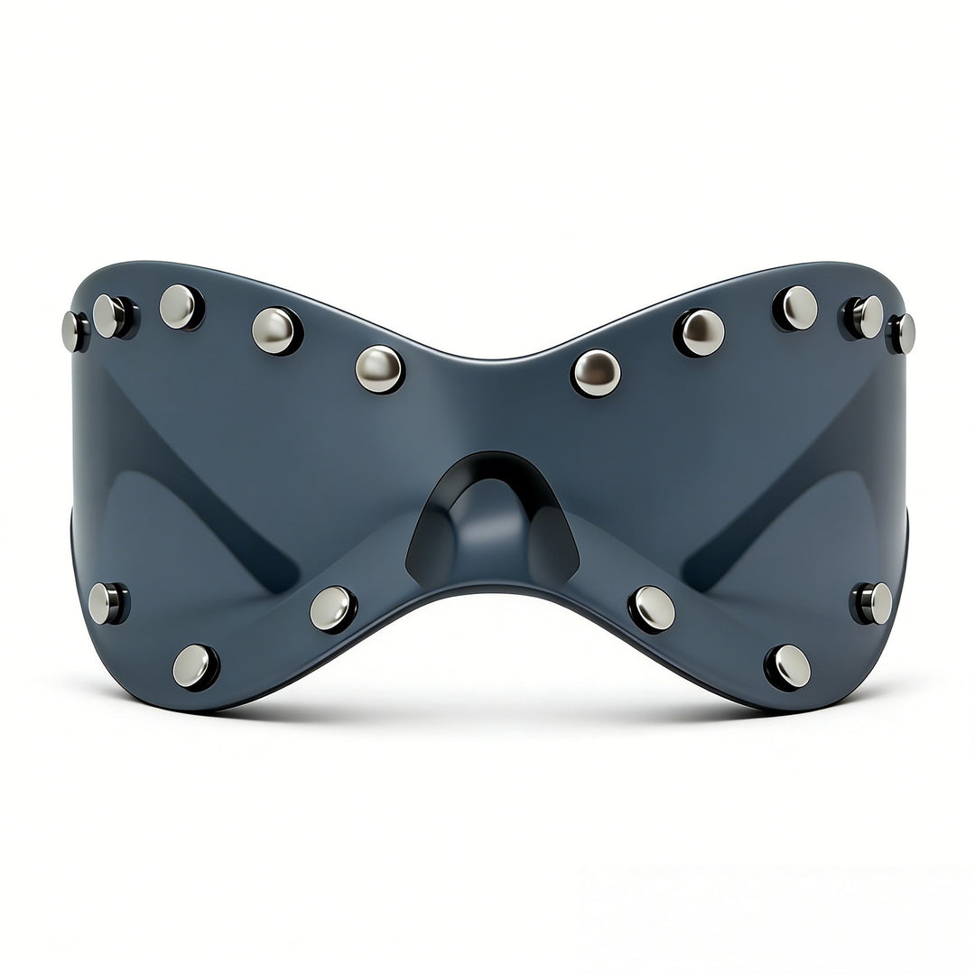 Women's futuristic designer sunglasses with decorative metal elements Stornfield