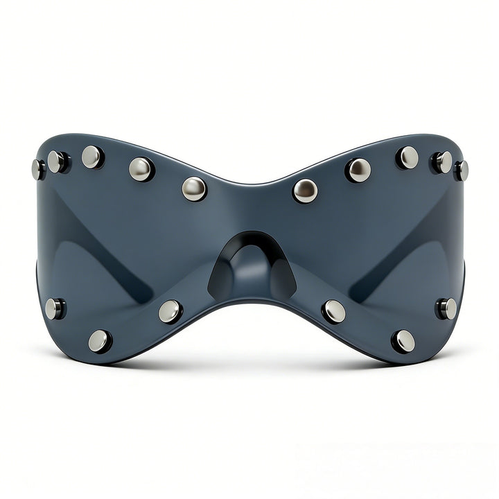 Women's futuristic designer sunglasses with decorative metal elements Stornfield