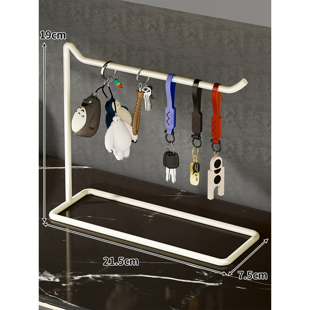 Desktop Keychain Organizer Stand Minimalist Metal Hanging Key Holder Rack