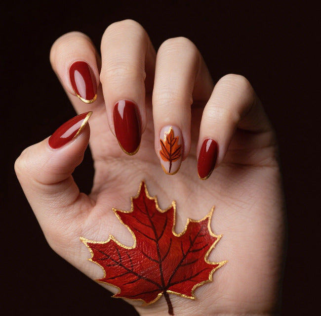 Artistic Fall-Themed Nail Art Stornfield