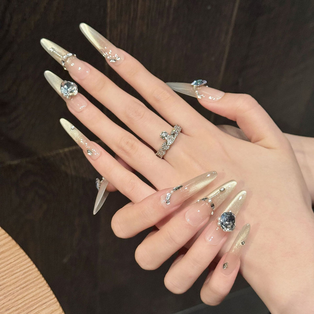 Luxury Rhinestone-Embellished Press-On Nail Set