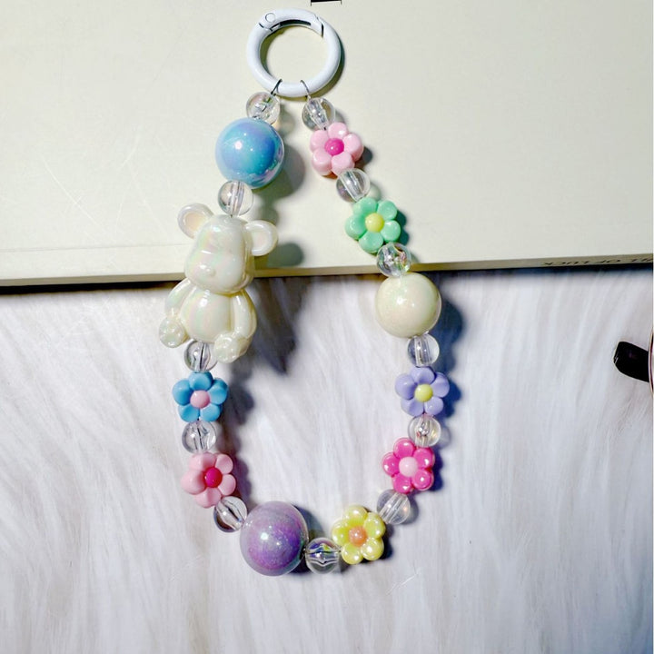 Playful Bear-Themed Beaded Keychain Stornfield