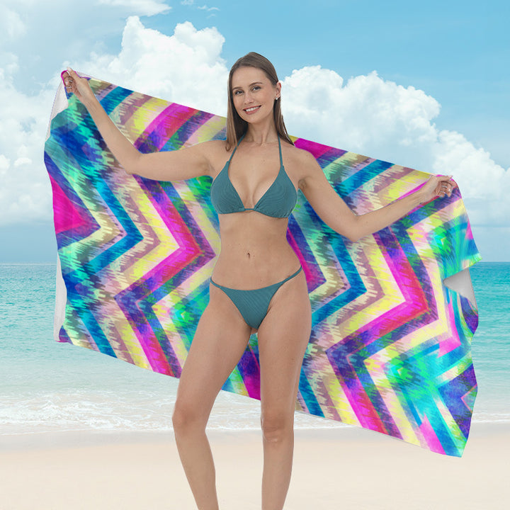 Beach towel with vibrant tropical plant motif Stornfield