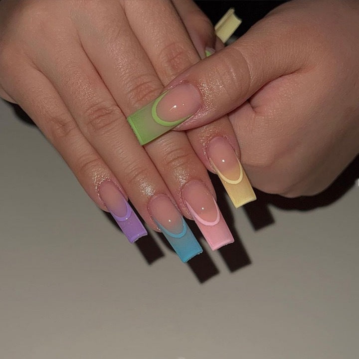 Artificial nail set with creative color gradients and elegant design Stornfield