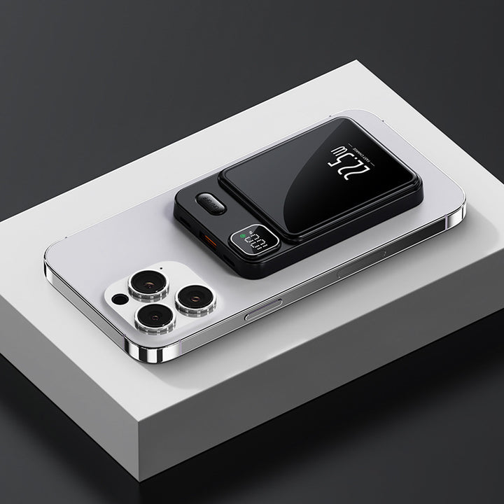 Portable power bank with wireless charging function and intelligent LED display Stornfield