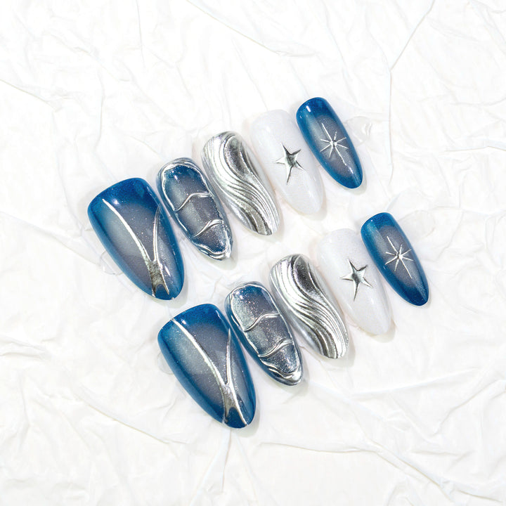 Celestial-Themed Press-On Nail Art Set